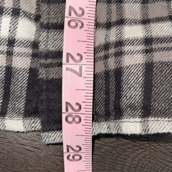 AE American Eagle Super‎ Soft Flannel Plaid Shirt Button Down Gray Size Large - Picture 9 of 9